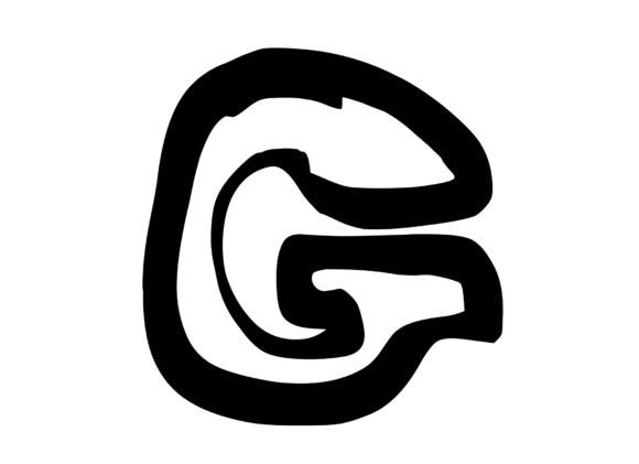 Bold Punk Hand Drawn Mono Letter G for Graphics & Crafts