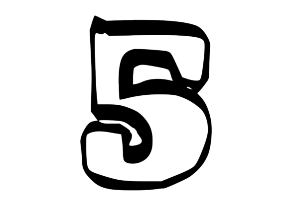 Bold Punk Hand Drawn Mono Number 5: Graphics for Crafts