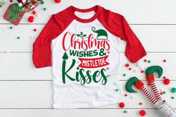 Christmas Wishes Mistletoe Kisses Graphics for Crafts