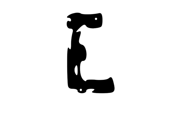 Decaying Rotten Mono Letter E Graphics for Crafts