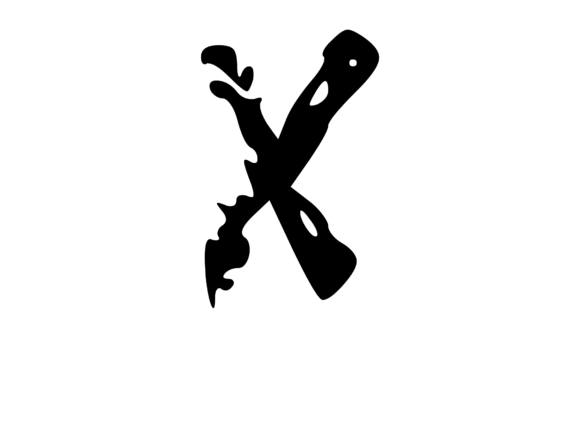 Decaying Rotten Mono Letter X: Graphics for Crafts