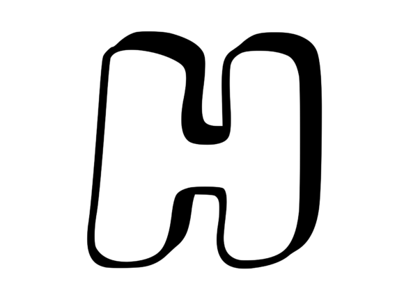 Friendly Shaded Comic Hand Drawn Mono H: Graphics & Crafts