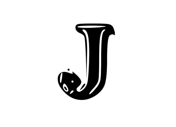 Fun Whacky Playful Mono Letter J V.2: Graphics for Crafts