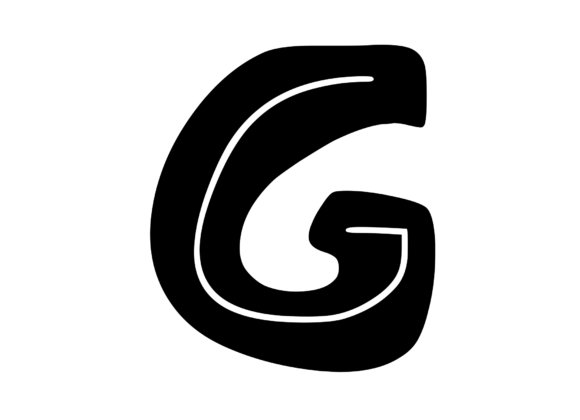 Funky Bold Skeleton Letter G for Graphics and Crafts