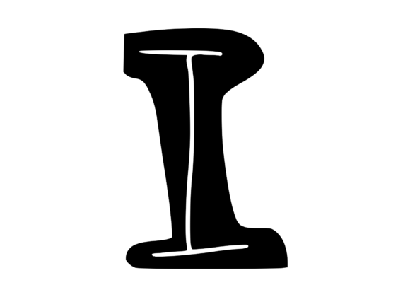 Funky Bold Skeleton Letter I: Graphics for Crafts