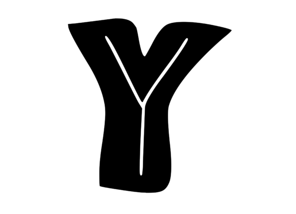 Funky Bold Skeleton Letter Y: Graphics for Crafts