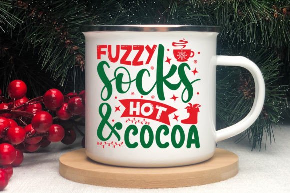 Fuzzy Socks Hot Cocoa: Graphics for Holiday Crafts