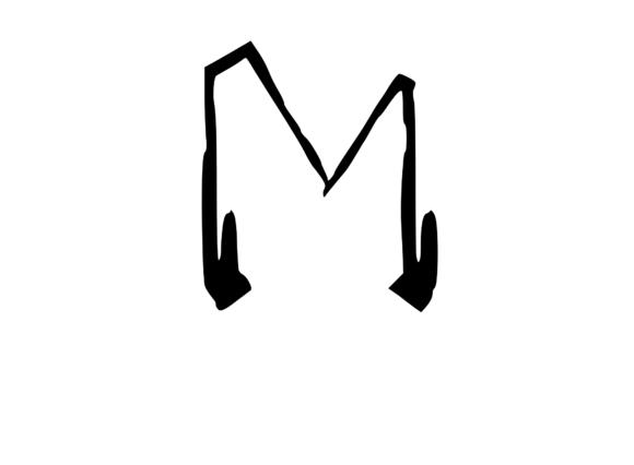 High Tek Grunge Mono Letter M for Graphics and Crafts