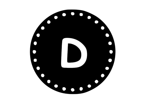 Mono Minted Gold Coin Letter SVG D for Graphics & Crafts