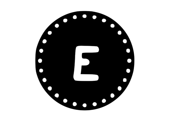Mono Minted Gold Coin Letter SVG E for Graphics and Crafts