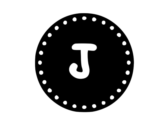 Mono Minted Gold Coin Letter SVG J for Graphics & Crafts