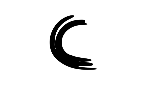 Old Brush Stroked Mono Letter C for Graphics and Crafts