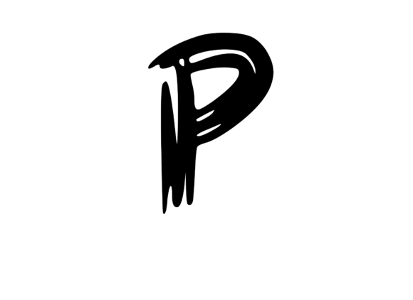 Old Brush Stroked Mono Letter P: Graphics for Crafts