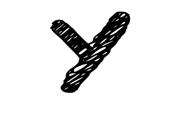 Rough and Messy Scribbled Mono Letter Y: Graphics for Crafts