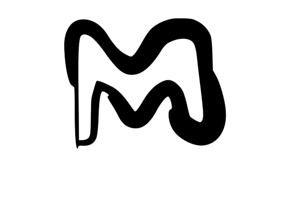 Rounded Fat Marker Pen Mono Letter M: Graphics & Crafts